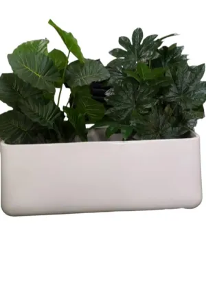White Rectangular Fibre Planter DRCT 01