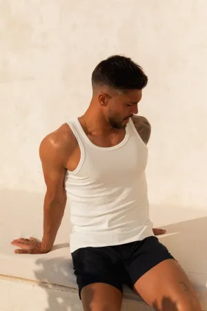 White Ribbed Vest