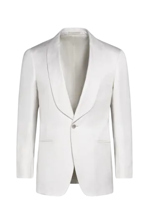 White Silk Shawl Lapel Single Breasted Jacket