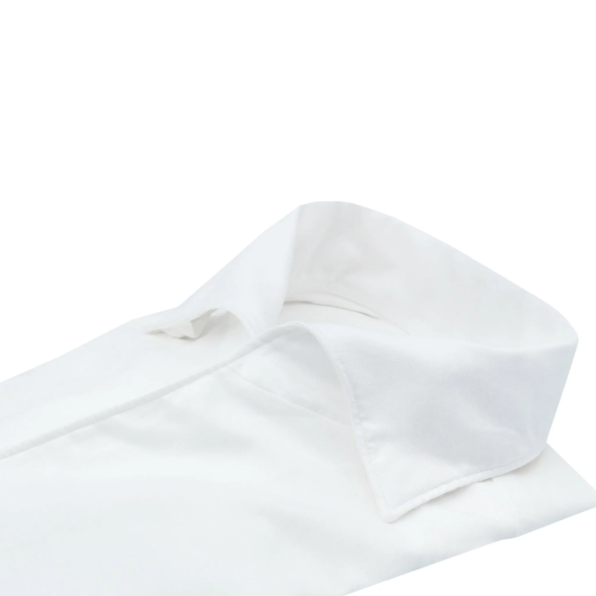 White slim fit shirt Milano Ustica collar, linen and cotton