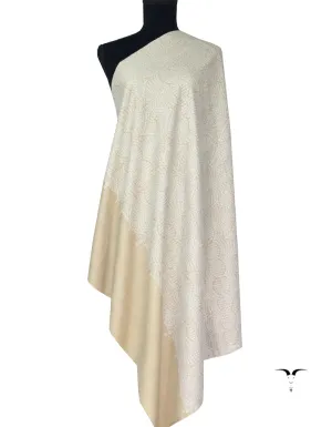 White Sozni Pashmina Shawl 5356