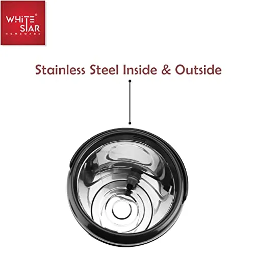 WHITESTAR Stainless Steel 3 Liter Water Containers with Tap - Hot and Cold Upto 4-5 Hours - Travel Water Jug for Office Home Kitchen - Highly Durable & Unbreakable - Easy to Carry Handle