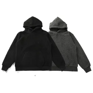 Wiaofellas  -  Radium Polar Fleece Hoodie Japan fashion Loose National Fashion Brand South korea Thickened Fleece-lined Over fit hoodie