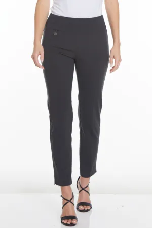 Wide Band Elastic Waist Ankle Pants - Intense Gray