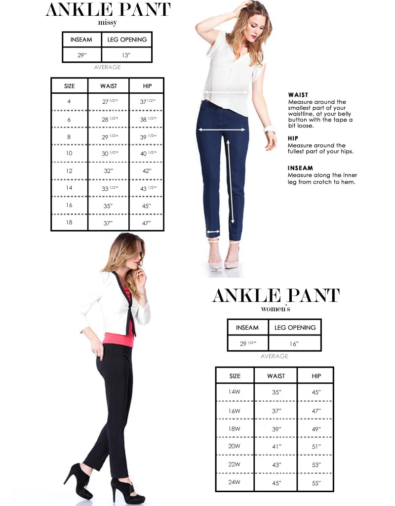 Wide Band Elastic Waist Ankle Pants - Intense Gray