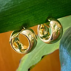 Wide Huggie Hoops