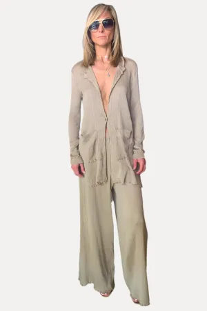 Wide Leg Pants - Beige