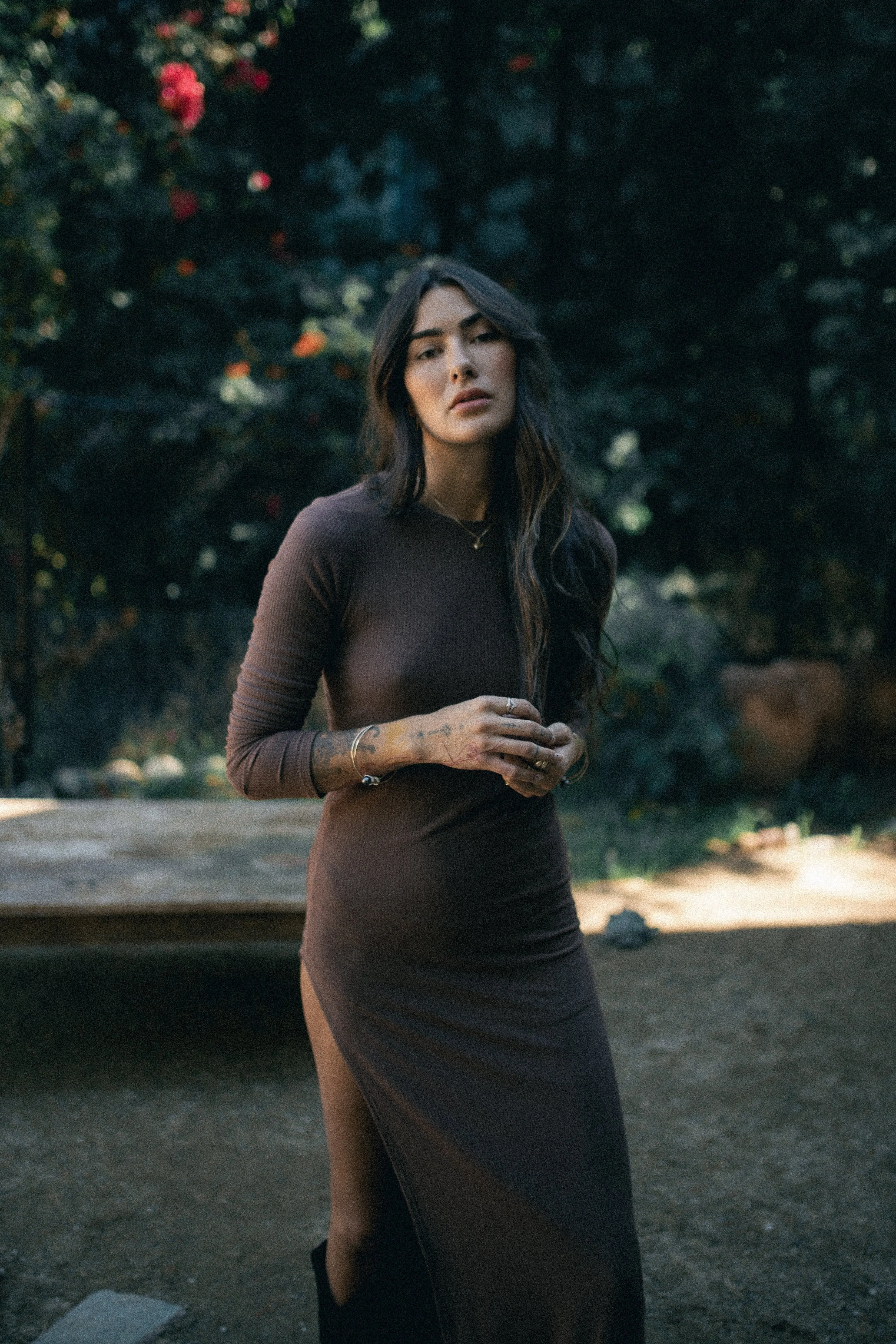 WIDE RIB LONG SLEEVE MAXI