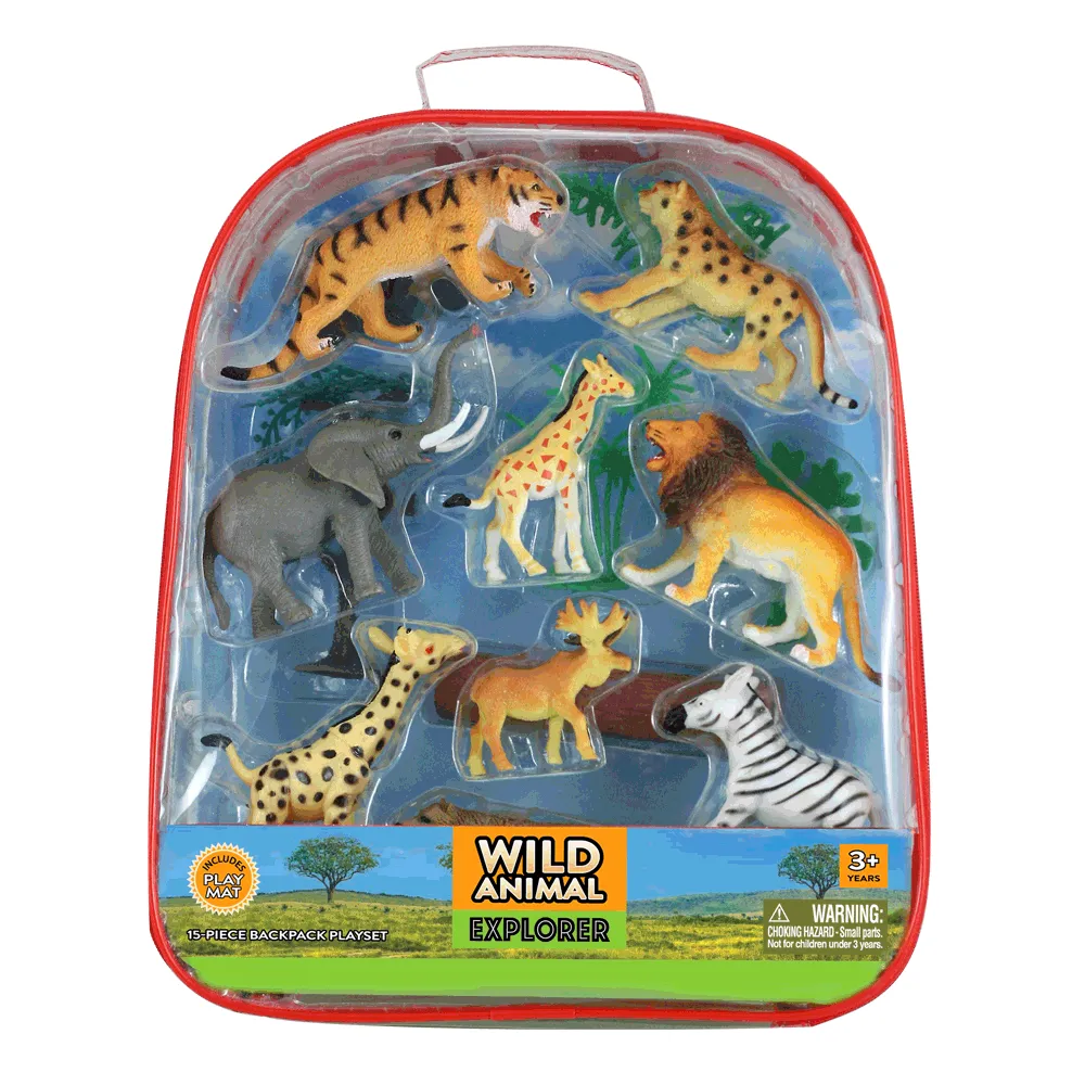 Wild Animal Explorer Backpack Playset