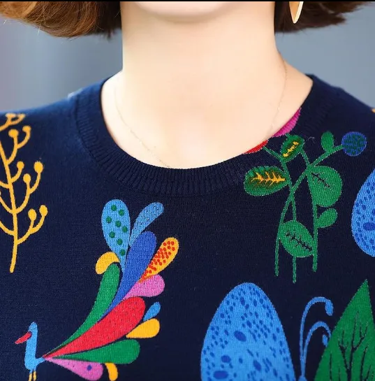 Winter Knitted Soft Cartoon Print Sweater