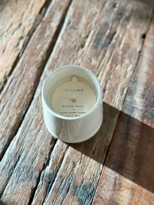 Winter White Ceramic Candle