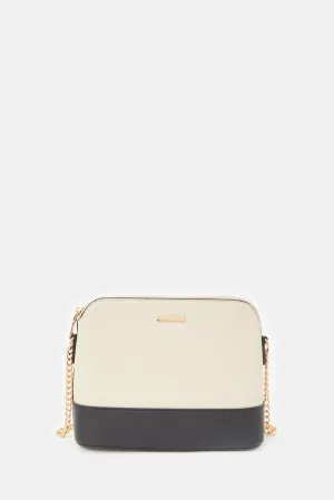 Women Beige Embellished Cross Body Bag