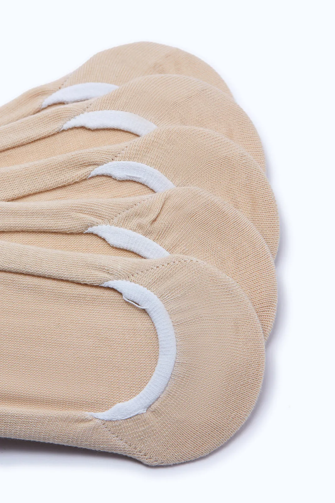 Women Beige Invisible Socks Set (Pack of 5)