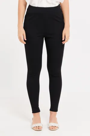 Women Black Single Leggings