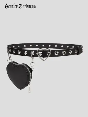 Women Gothic Punk Love Metal Waist Chain with Bag