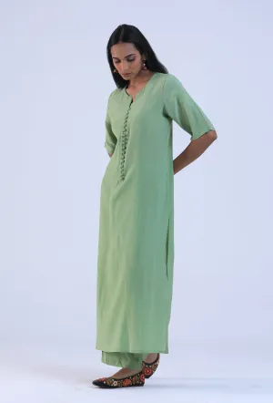Women Green Cotton Kurta