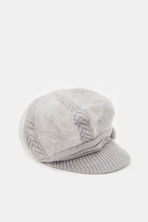 Women Grey Knitted Cap