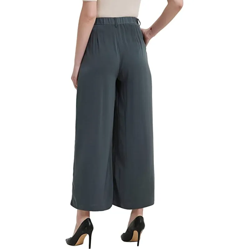 Women High Waist Casual Wide Leg Long Palazzo Pants Regular Trousers