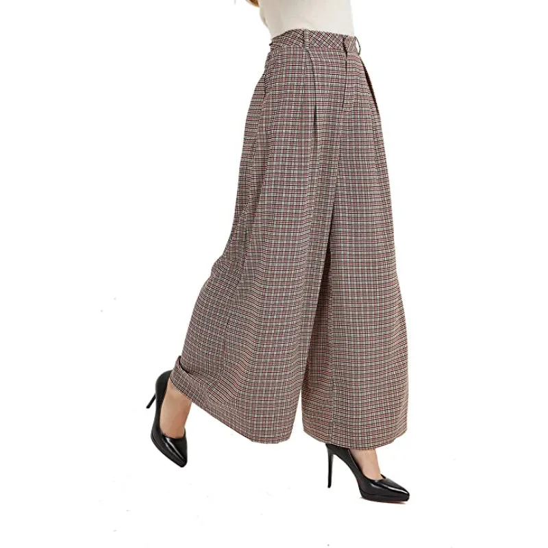 Women High Waist Casual Wide Leg Long Palazzo Pants Regular Trousers