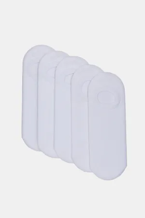 Women White Invisible Socks Set (Pack of 5)
