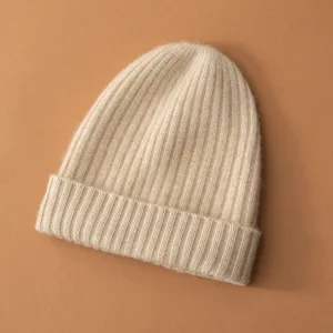 Women's 100% Cashmere Thickened Cashmere Hat Fashionable  Knitted Hat