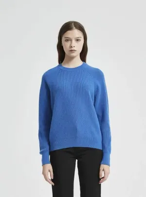 women's cashmere ribbed crew neck sweaters