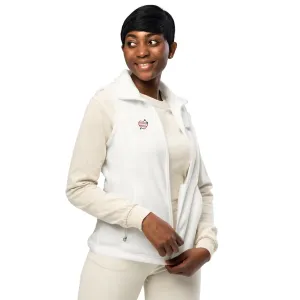 Women’s Columbia fleece vest with US Love design