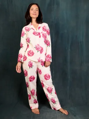 Womens Cotton Traditional Pyjamas Bloomsbury Rose