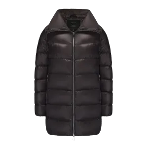Women's Elegant Goose Down Jacket With Genuine Rabbit Fur Collar