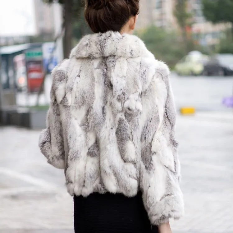 Women's Fur Coats True Natural Rabbit Coats Women's Winter Coats 010120