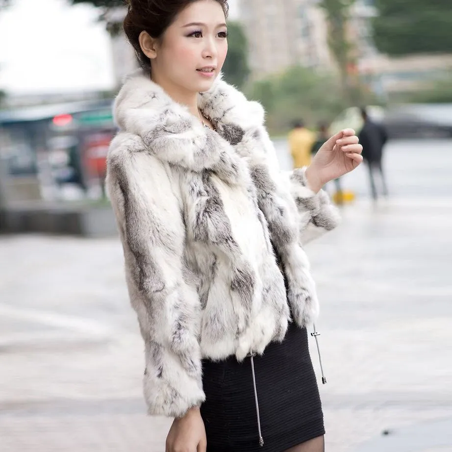 Women's Fur Coats True Natural Rabbit Coats Women's Winter Coats 010120
