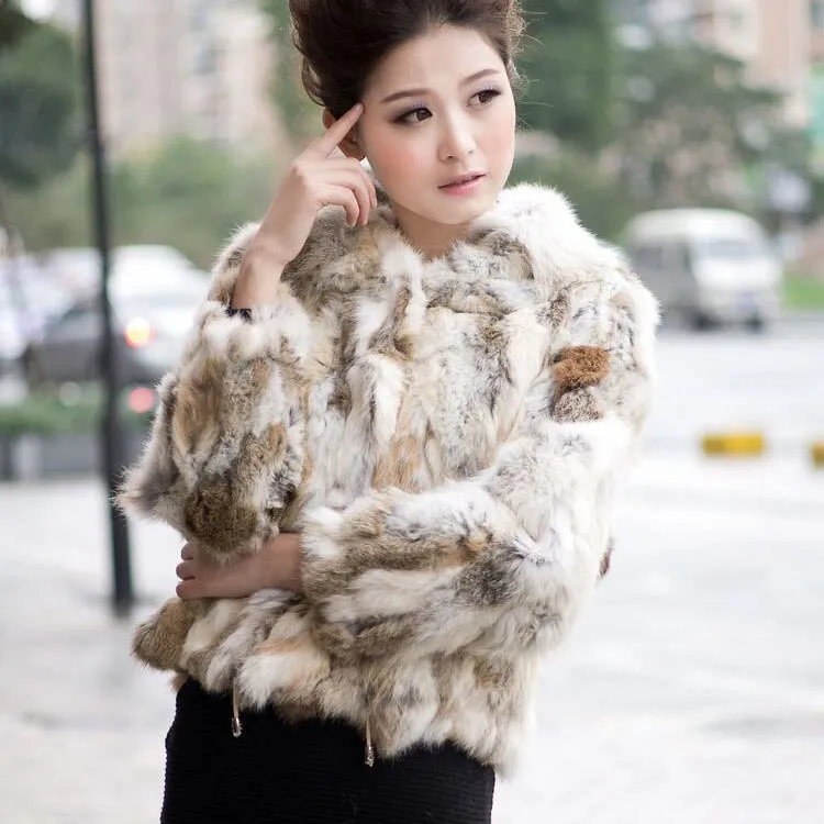Women's Fur Coats True Natural Rabbit Coats Women's Winter Coats 010120