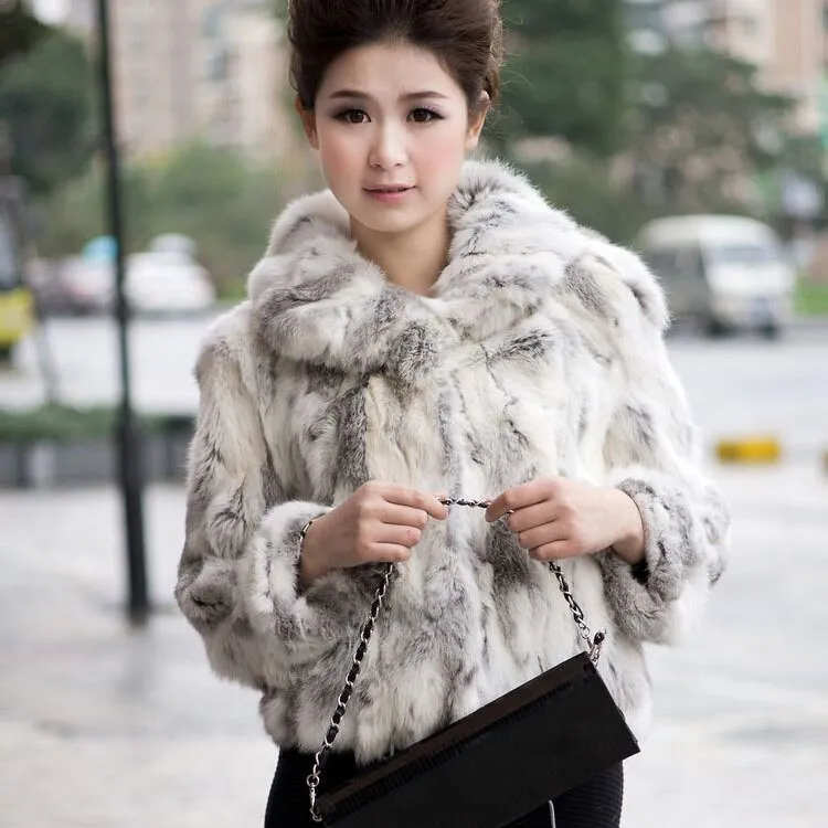 Women's Fur Coats True Natural Rabbit Coats Women's Winter Coats 010120