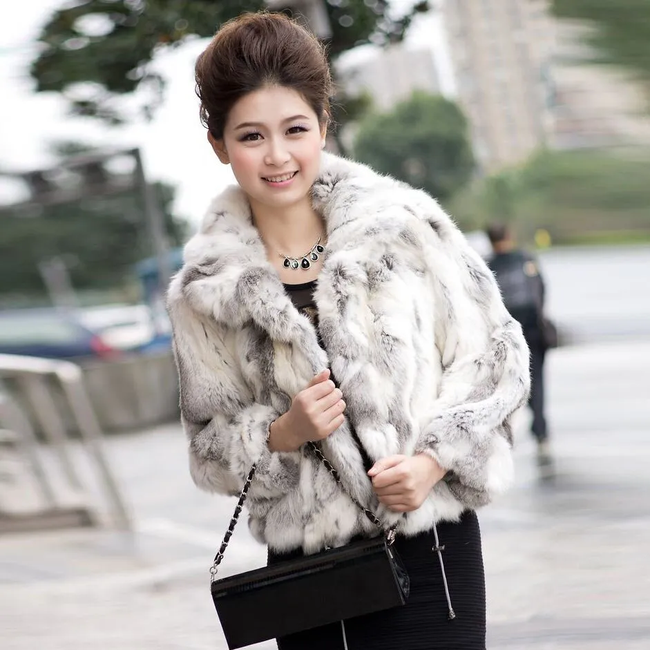 Women's Fur Coats True Natural Rabbit Coats Women's Winter Coats 010120