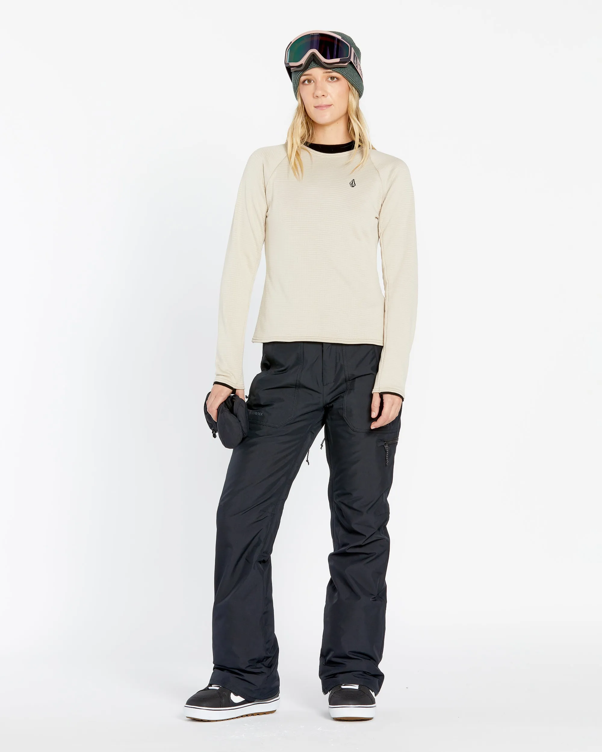 Womens Gridlock Crew Fleece - Stone