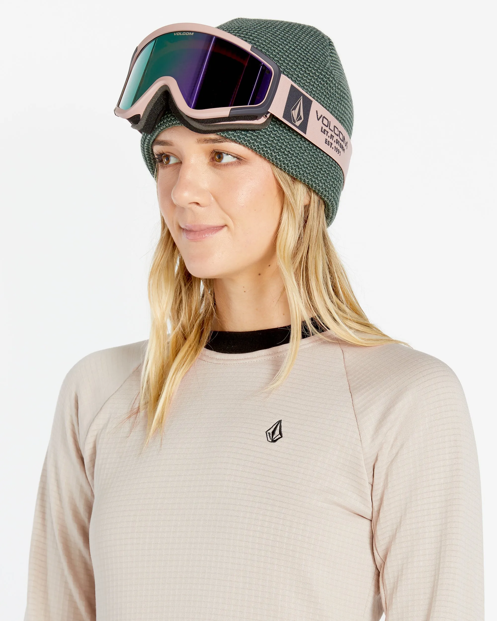 Womens Gridlock Crew Fleece - Stone