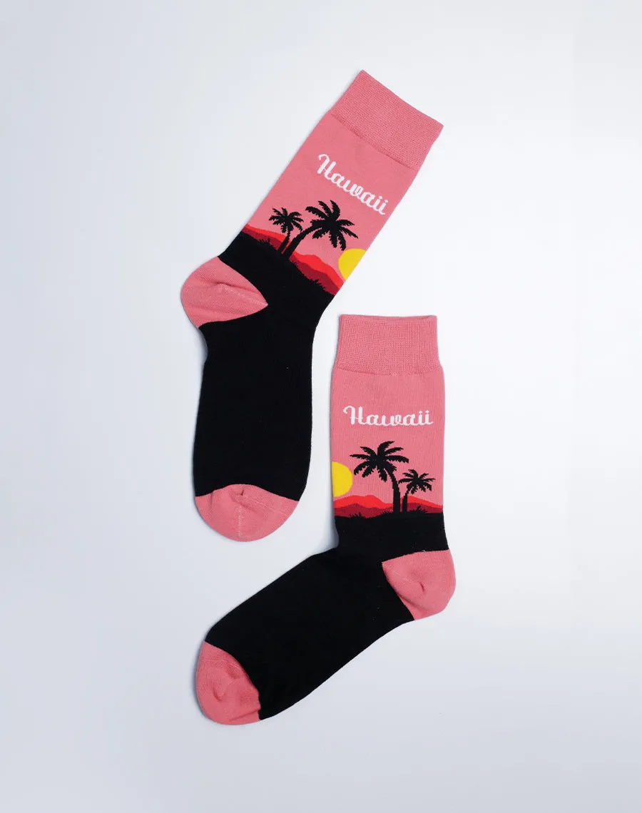 Women's Hawaii Palm Tropical Crew Socks