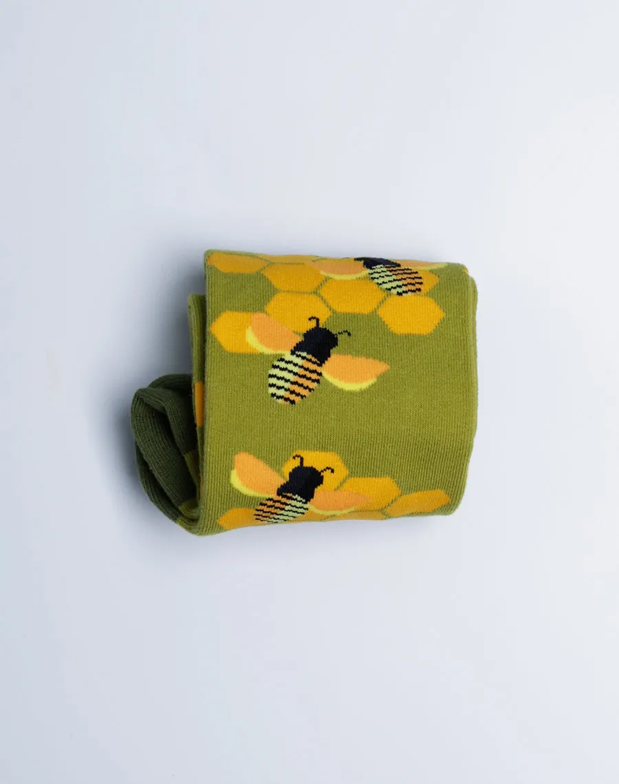 Women's Honeycomb Bee Crew Socks