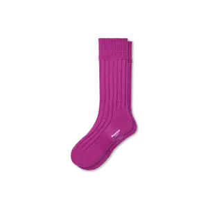 Women's Merino Cashmere Blend Rib Calf Socks