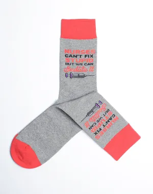 Women's Nurses Can't Fix Stupid Funny Crew Socks