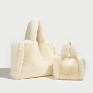 Women's Plush Tote Bag  Your Cozy Companion for Every Occasion
