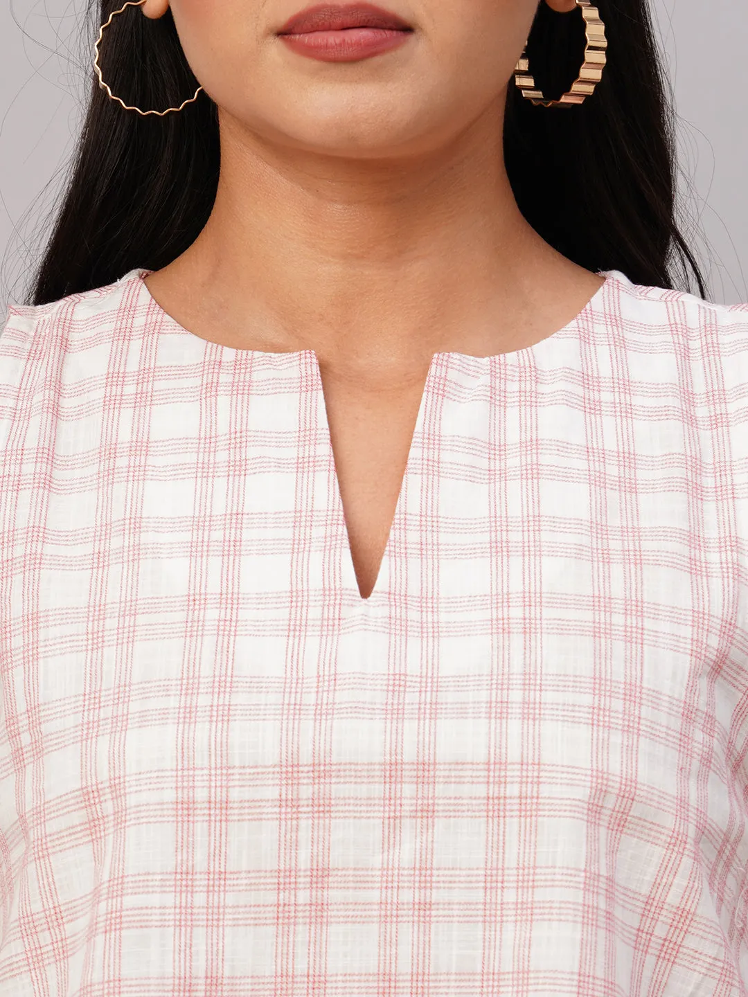 Women's Red Cotton Regular Fit Blouse