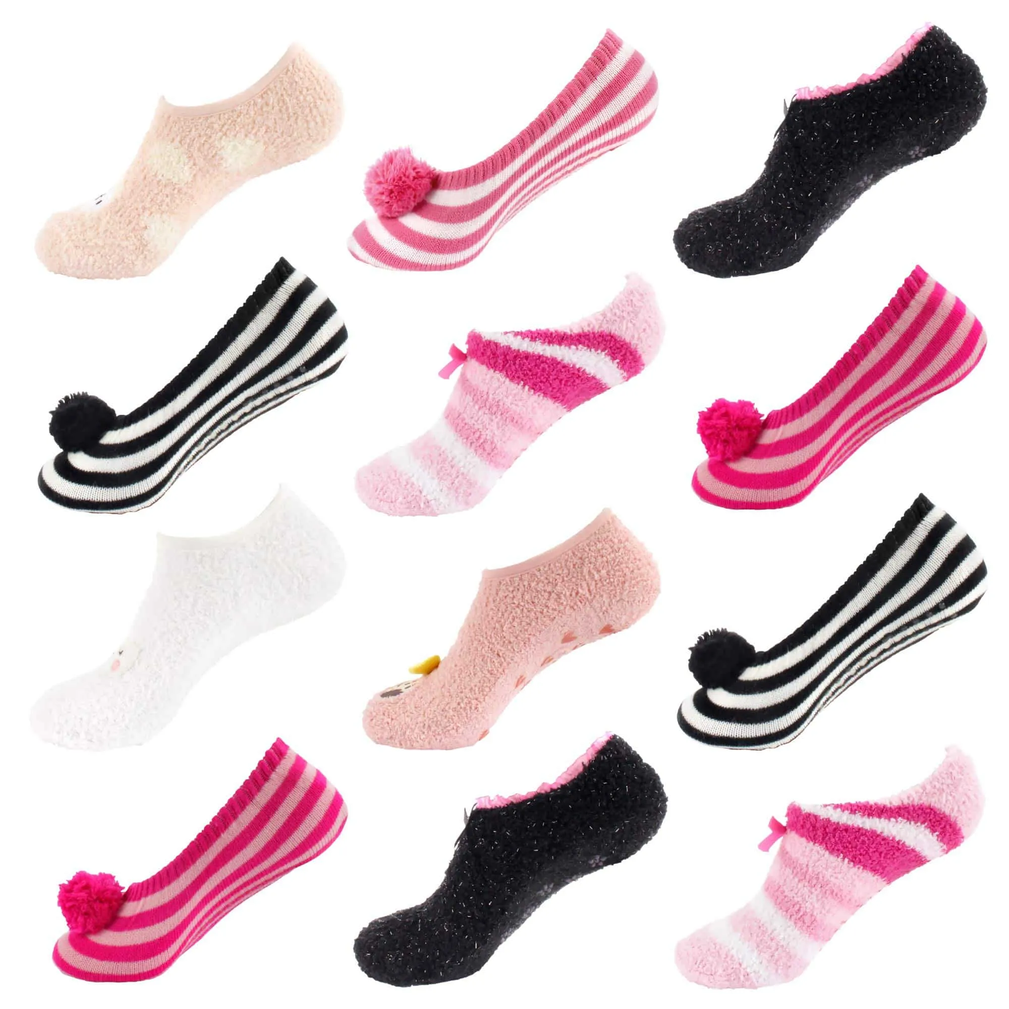 Women's Super Soft Warm Cozy Fuzzy Socks Assortments - 12 Pair Value Packs