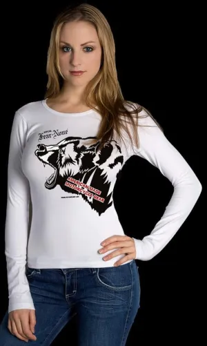 Womens White Mama Bear Rider (Long Sleeve)