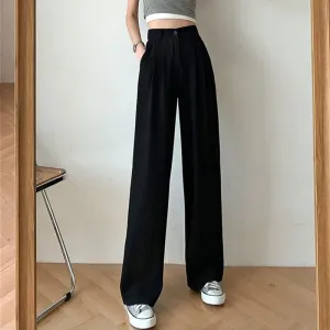 Women's Wide Leg Lose High Waist Casual Trousers