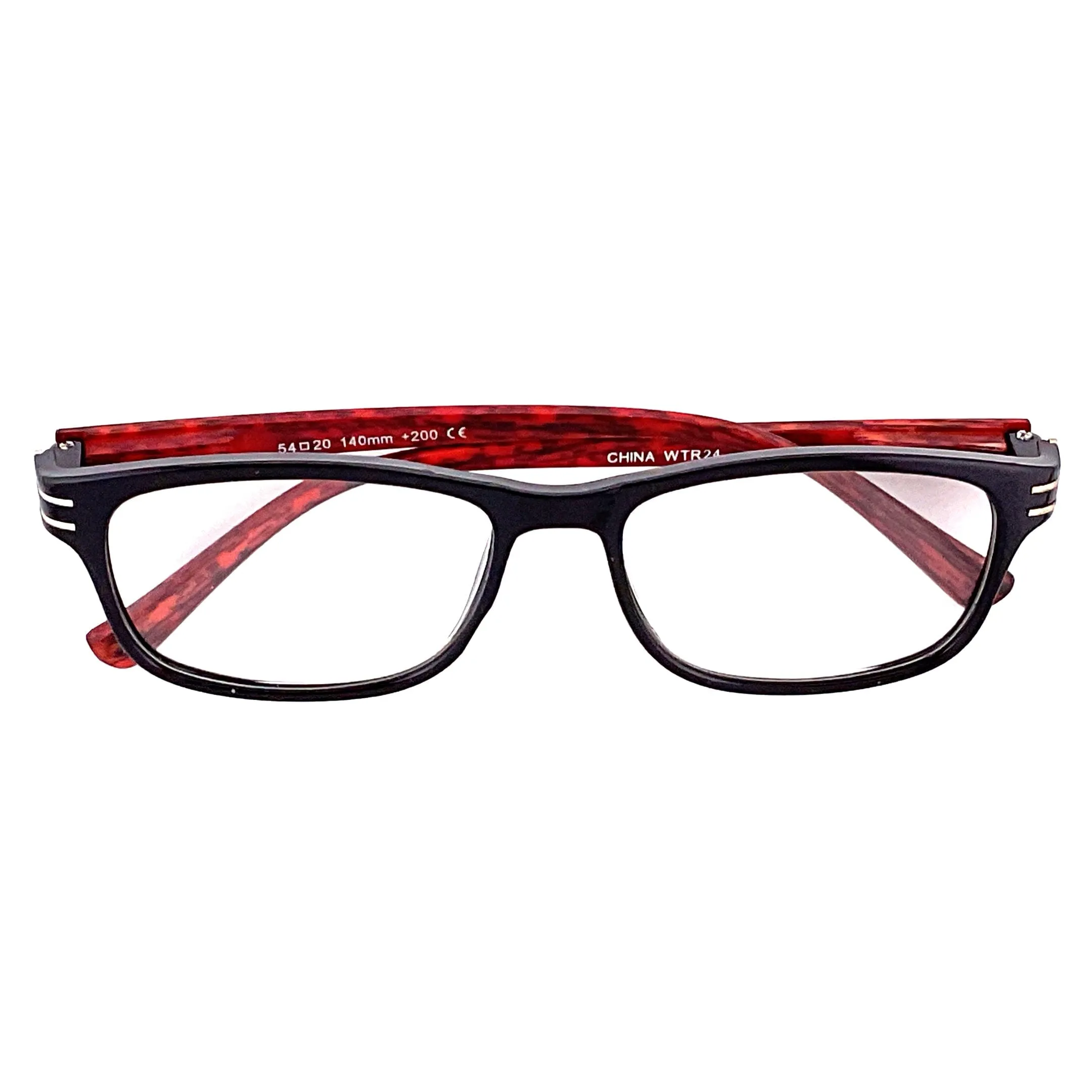 Wood Tone Wayfarer Readers With Clear Case