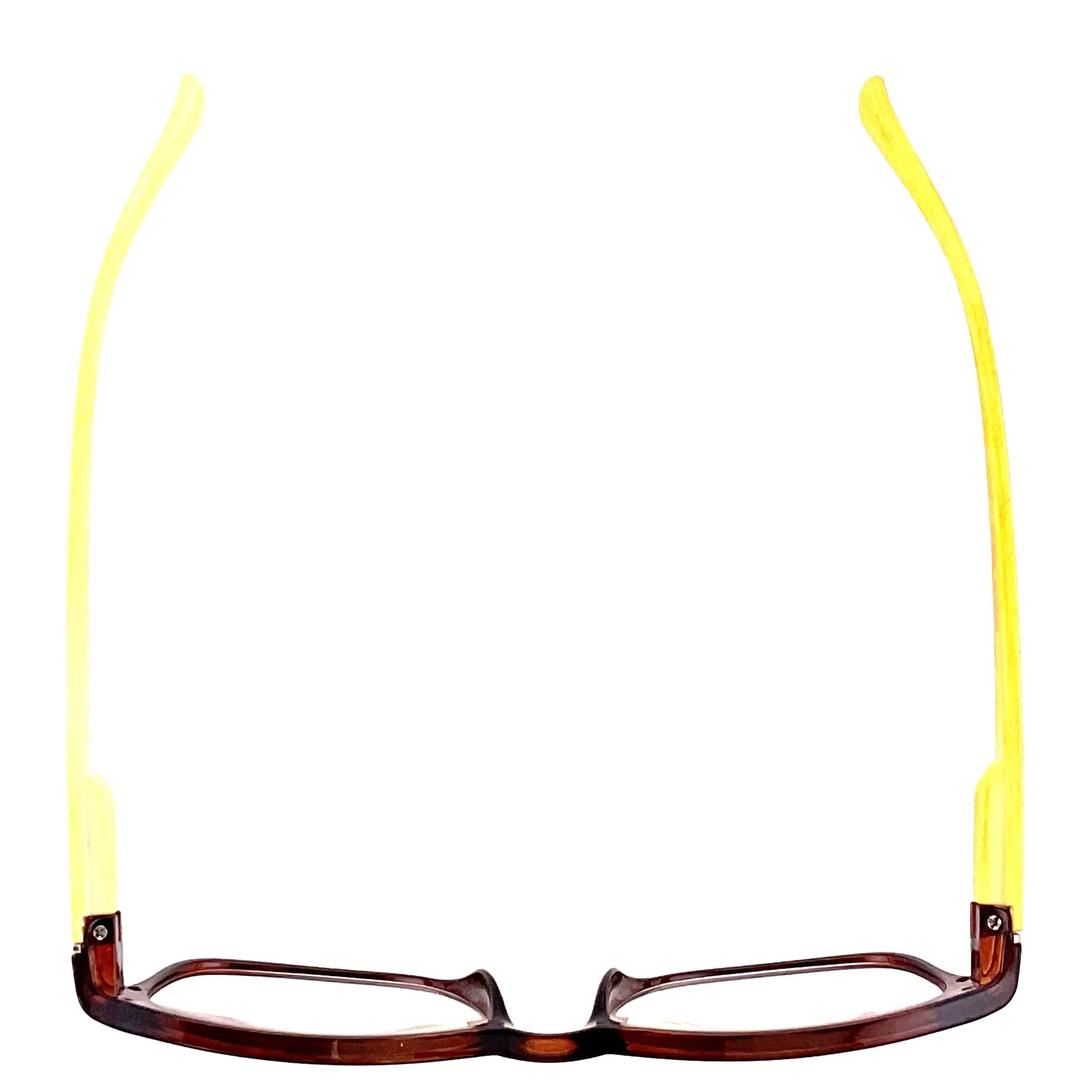 Wood Tone Wayfarer Readers With Clear Case