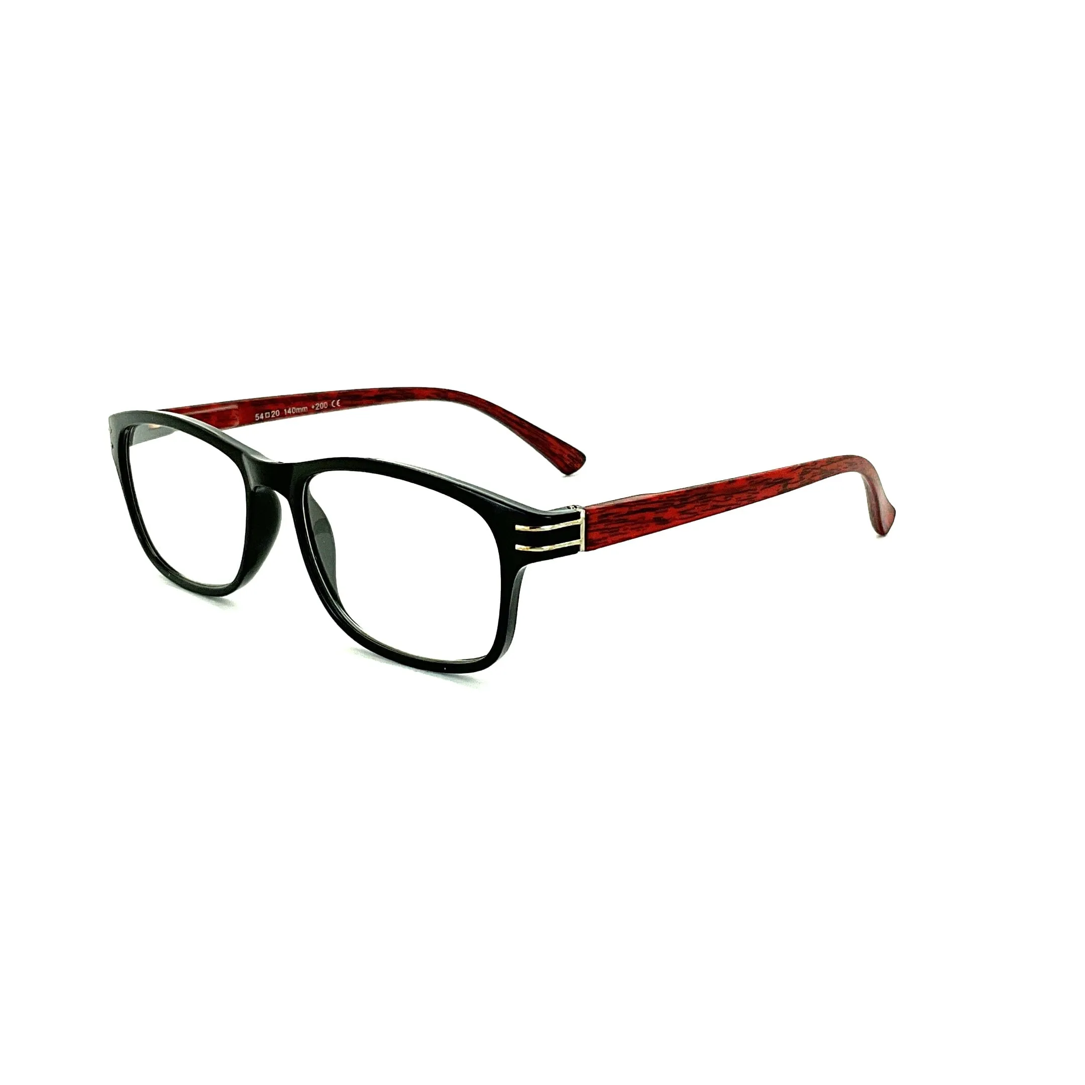 Wood Tone Wayfarer Readers With Clear Case