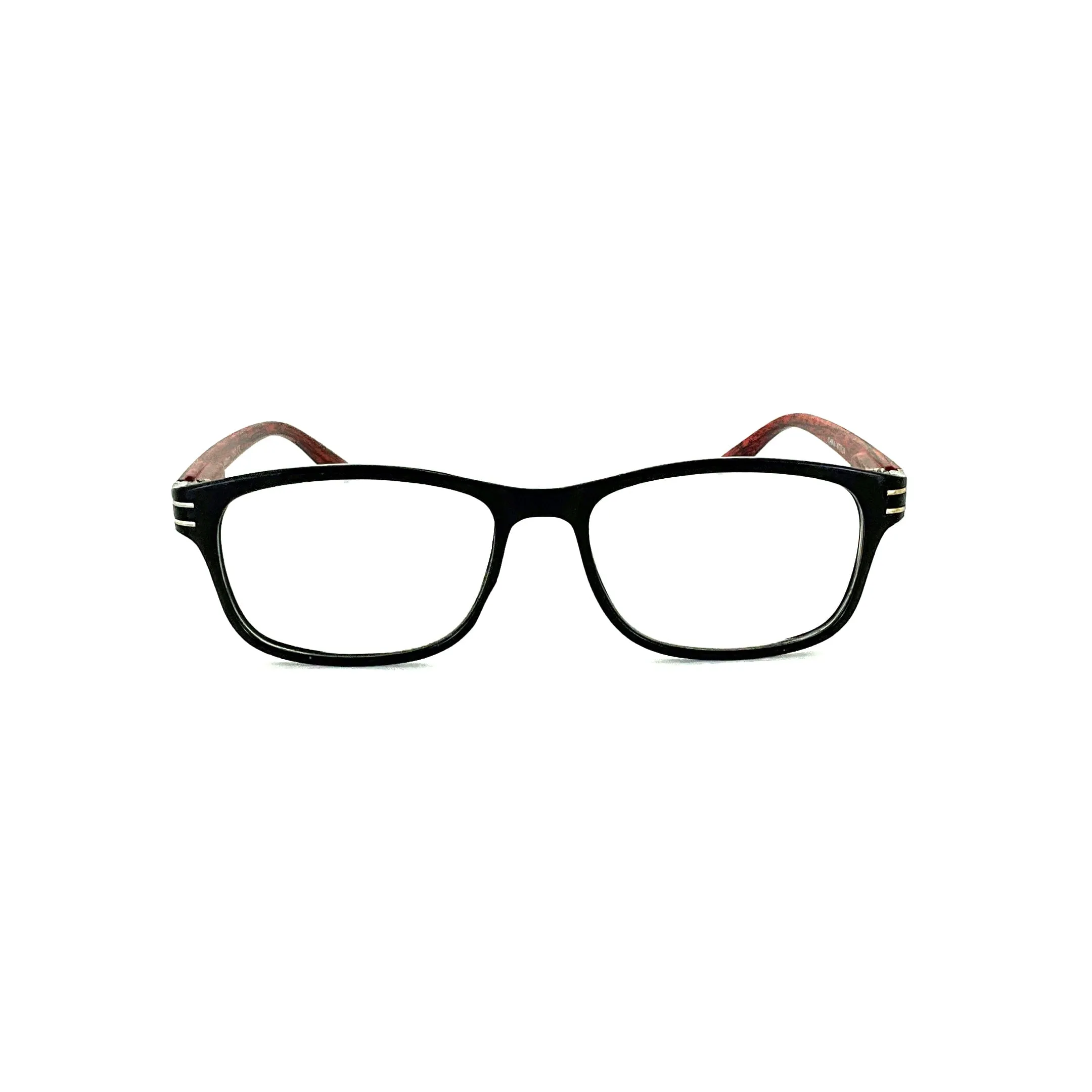 Wood Tone Wayfarer Readers With Clear Case