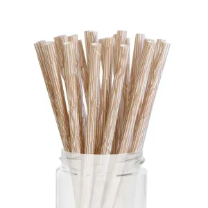 Woodgrain Paper Straws - 25 Pkt